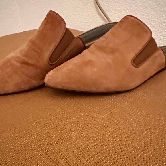 Jenni Kayne Chic Minimalist Camel Suede Mule Flats Made in Italy Retail$395 - Picture 4 of 5
